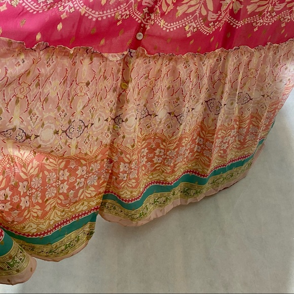 House of Harlow NWT Maxi Printed Dress Button Down Medium - Picture 4 of 15